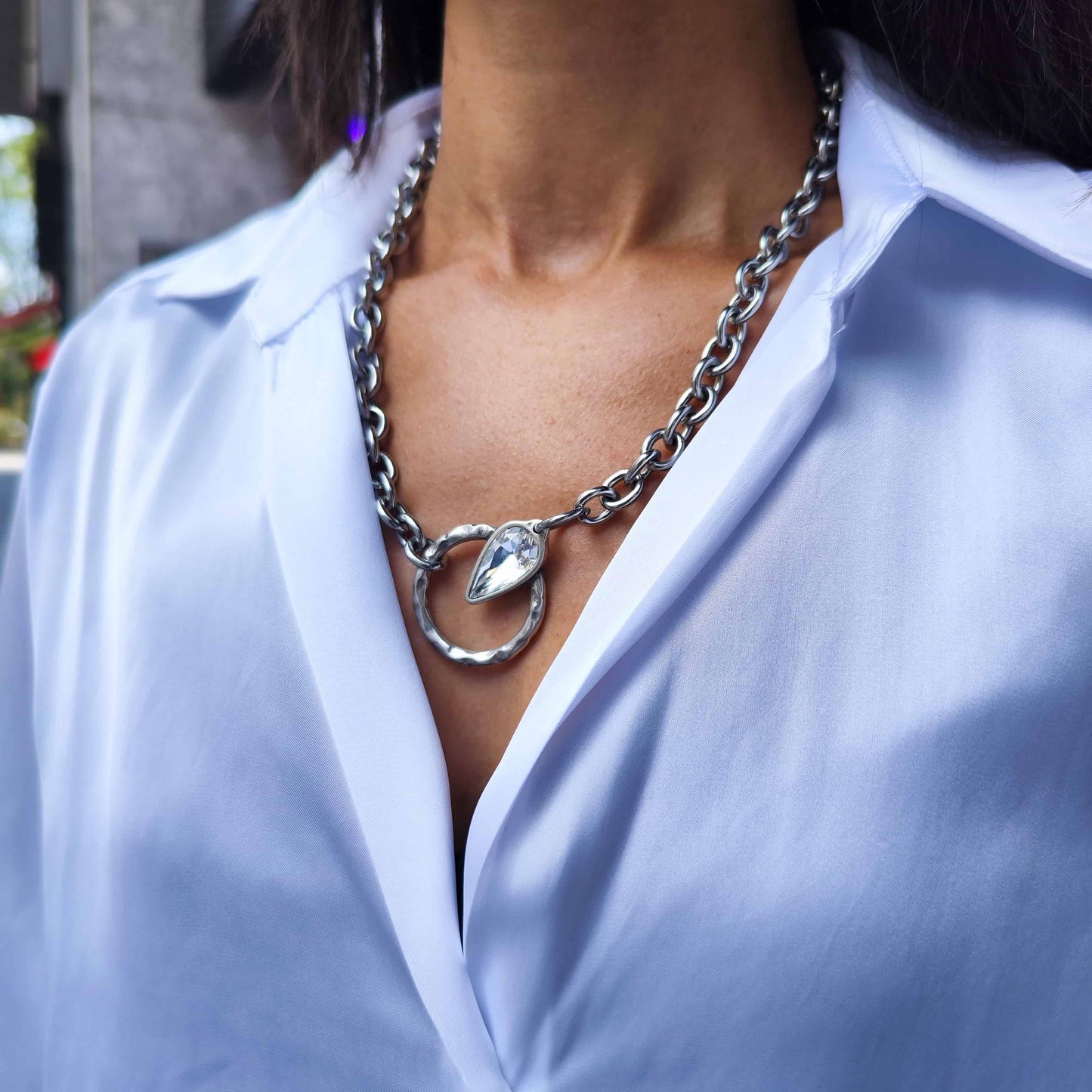 Collar Swarovski acero inoxidable