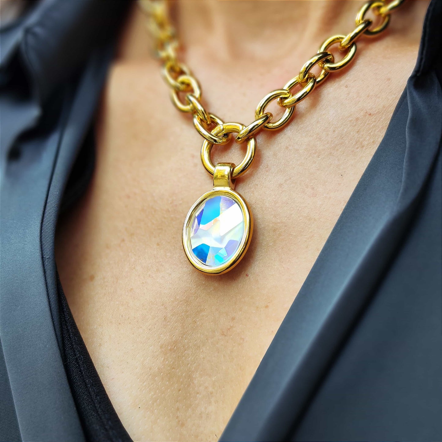 Collar swarovski acero