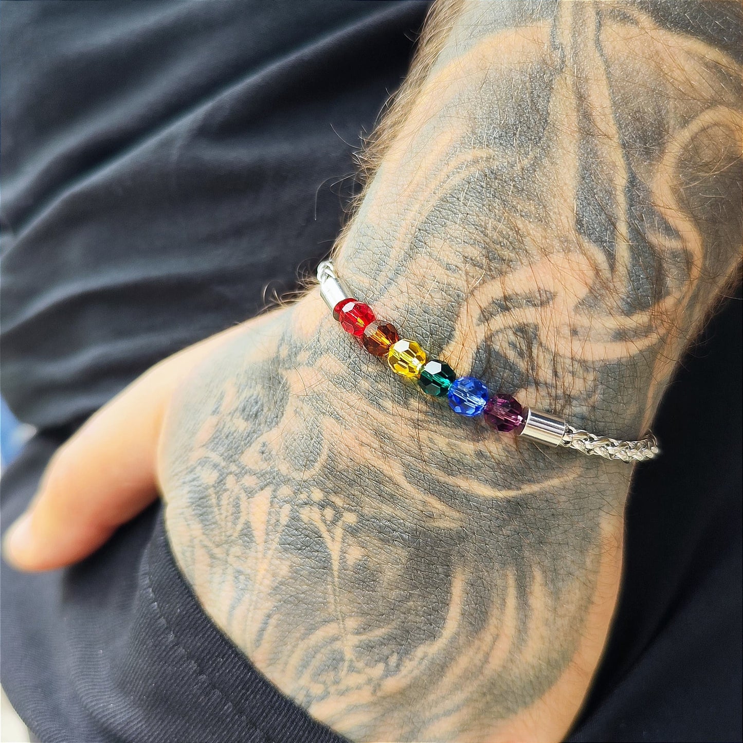 Pulsera lgtbi acero inoxidable, pulsera gay. pulsera bandera lgbt