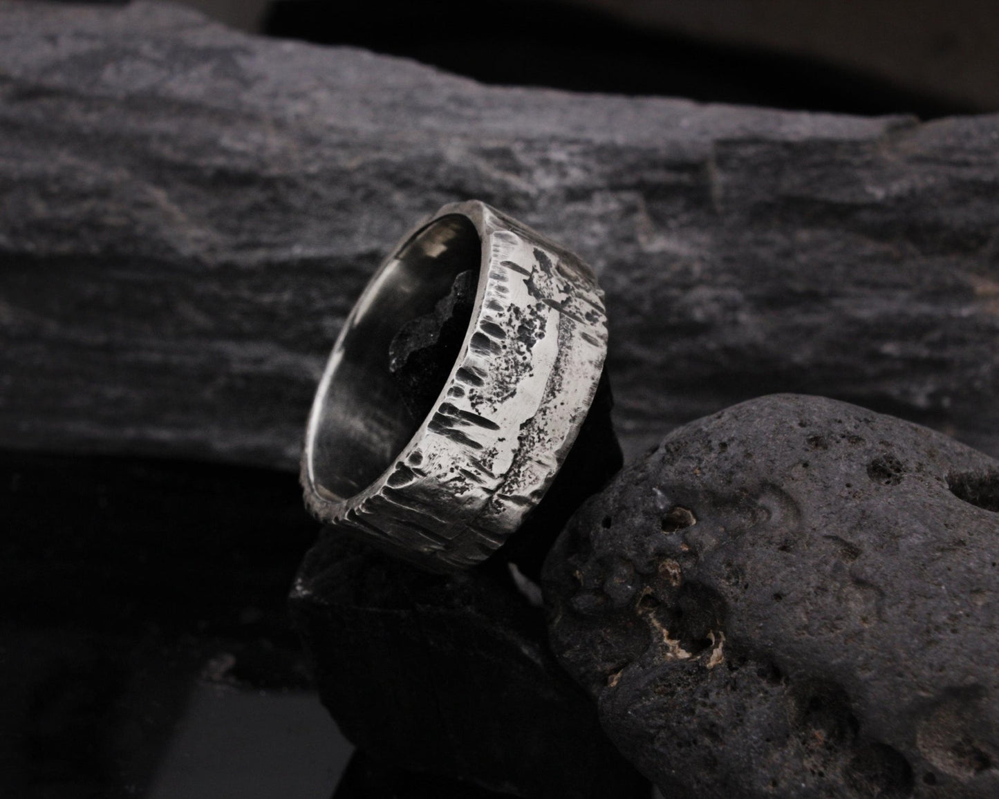 anillo acho de plata para hombre