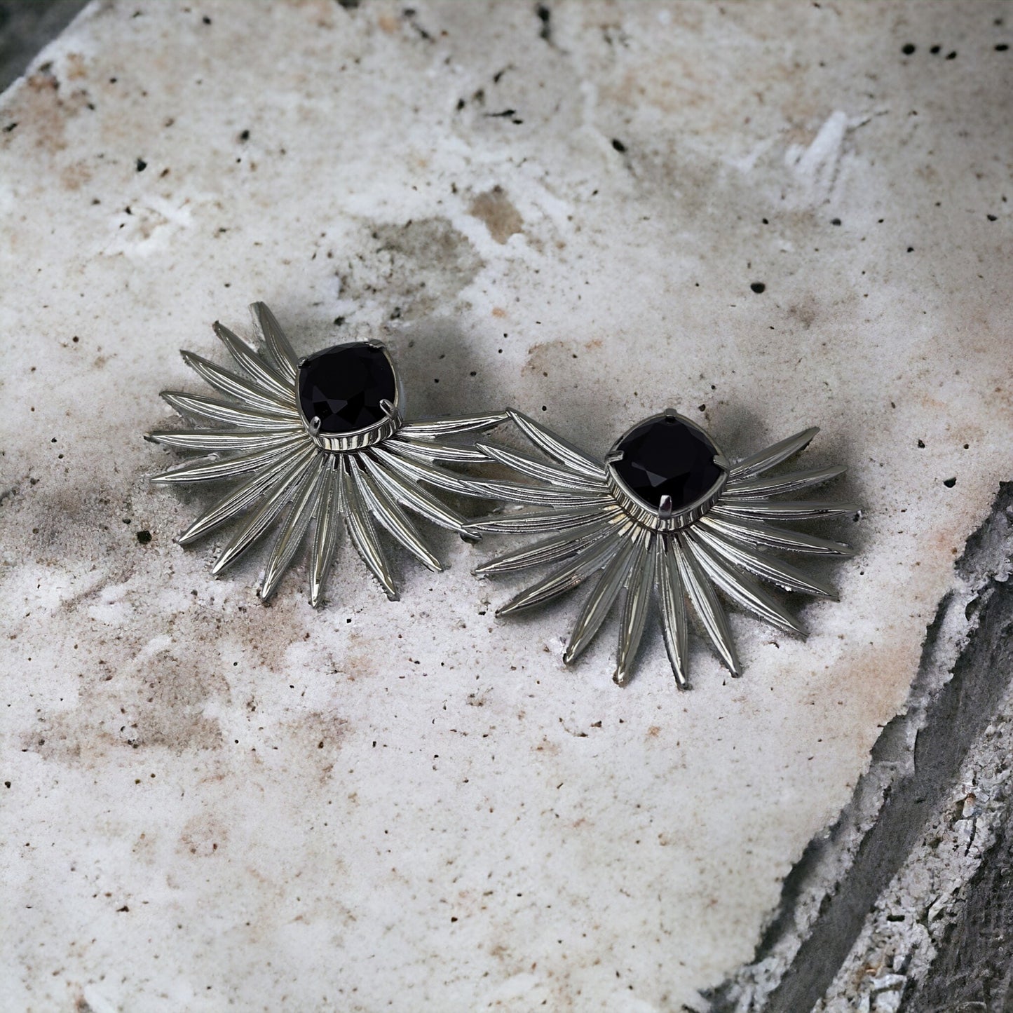PENDIENTES DE ACERO INOXIDABLE PLATEADOS Y CRISTAL: modelo ELI