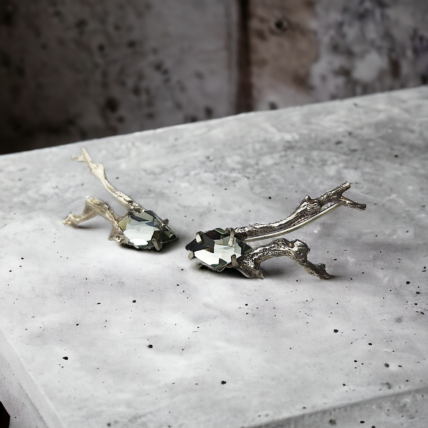 pendiente-trepador-plata-pendiente-trepador-swarovski-pendiente-artesanía