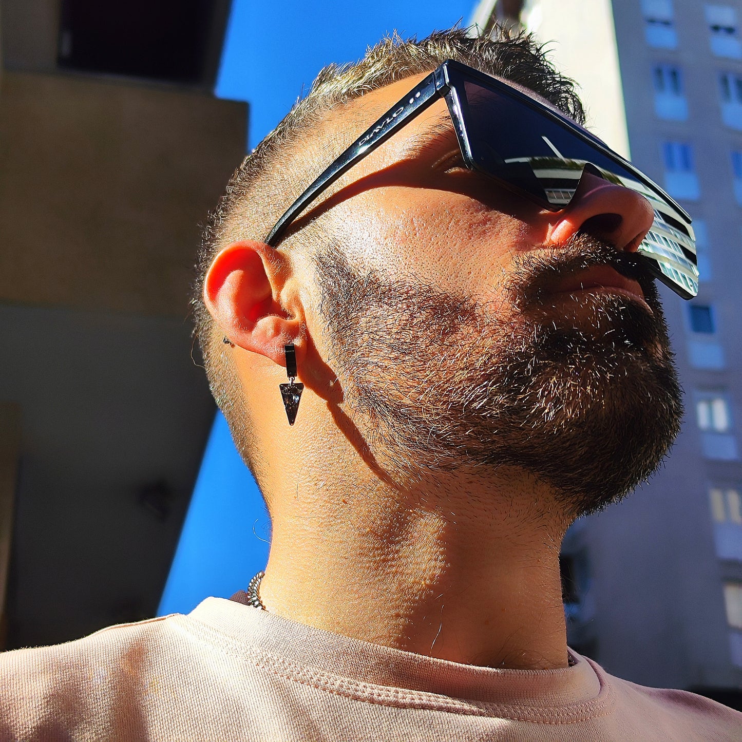 pendientes acero inoxidable hombre, pendiente de acero para hombre, pendiente swaroski