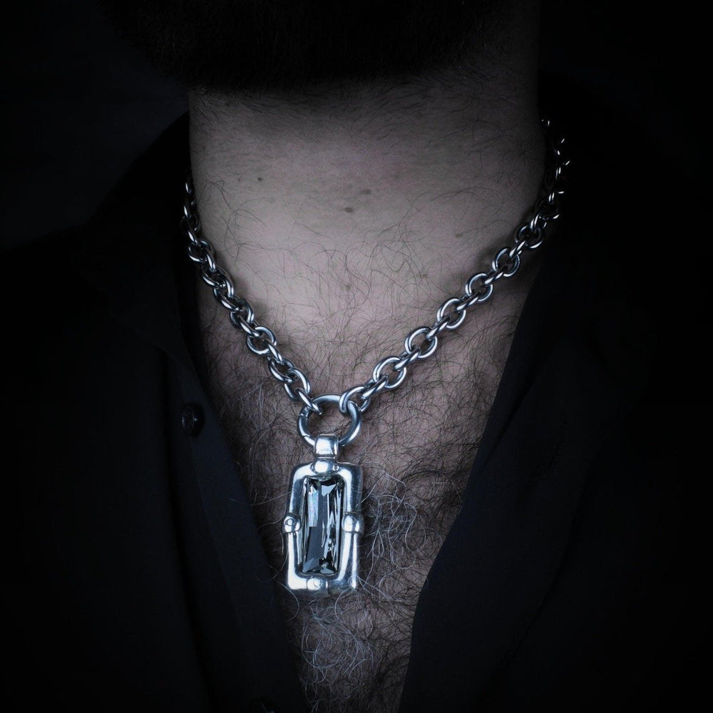 Cadena plata para hombre con colgante