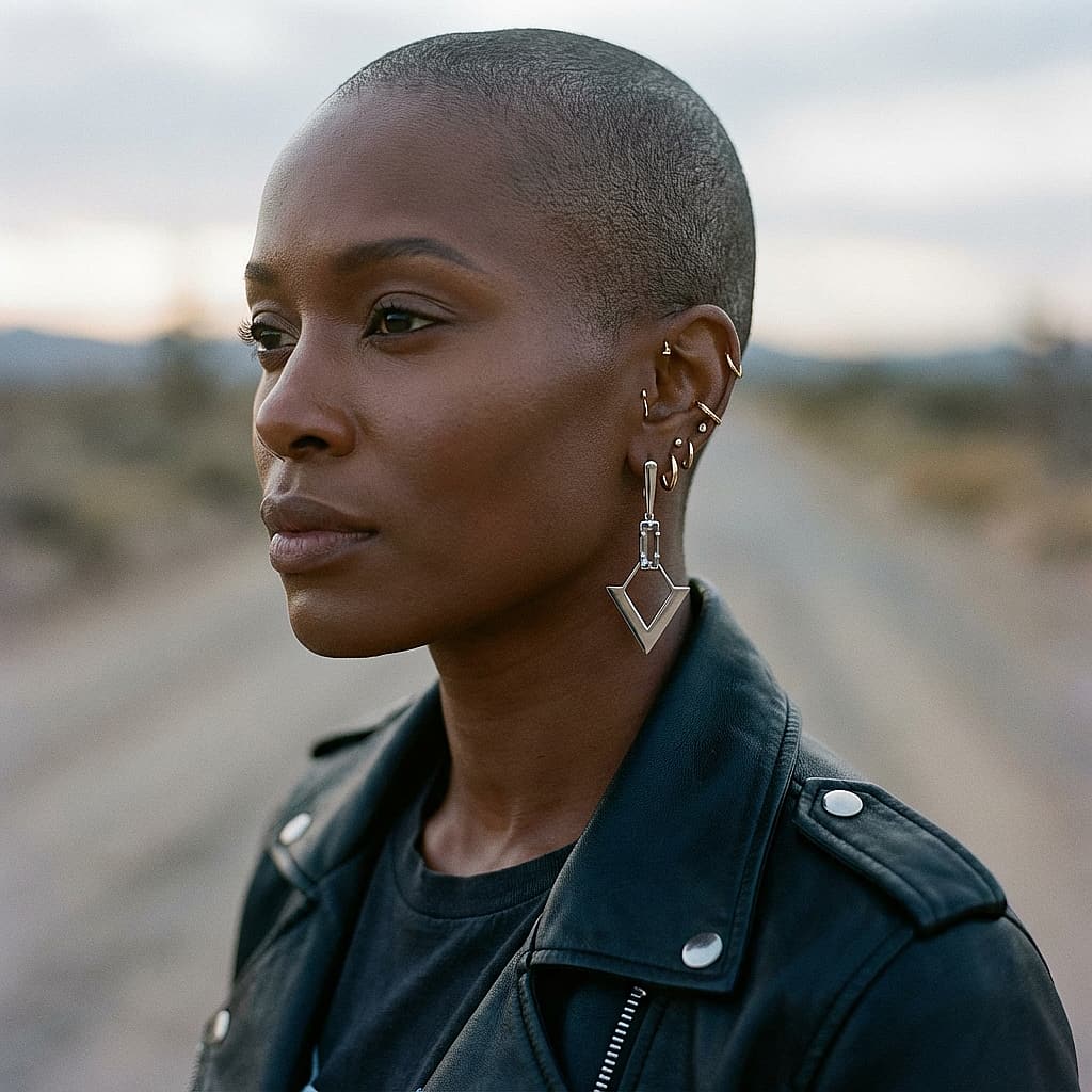 Pendiente triangulo de acero con cristal