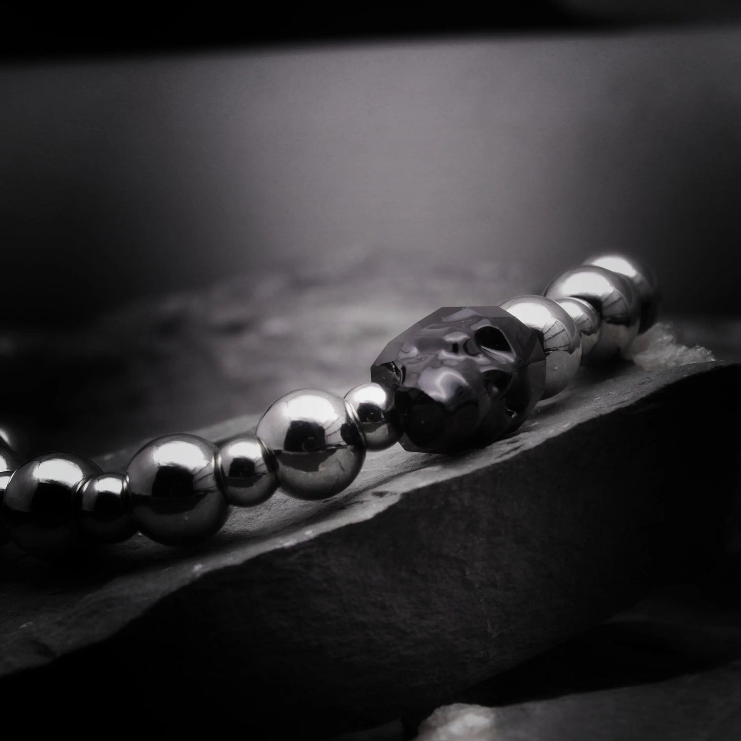 Pulsera calavera acero inoxidable elastica para hombre