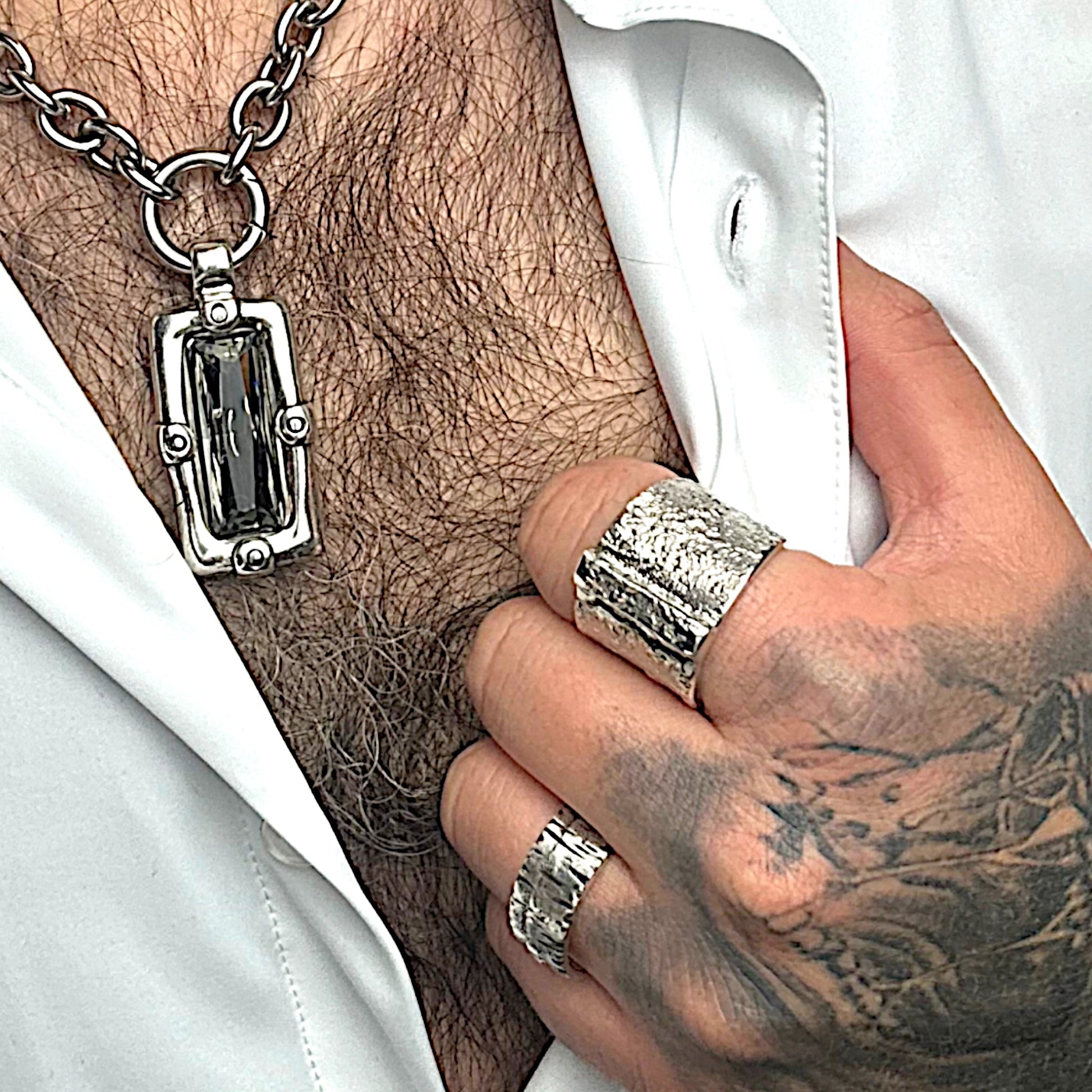 Anillo de plata de ley para hombre Anillo plata de ley artesanal