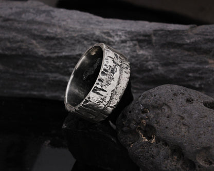 anillo acho  de plata para hombre