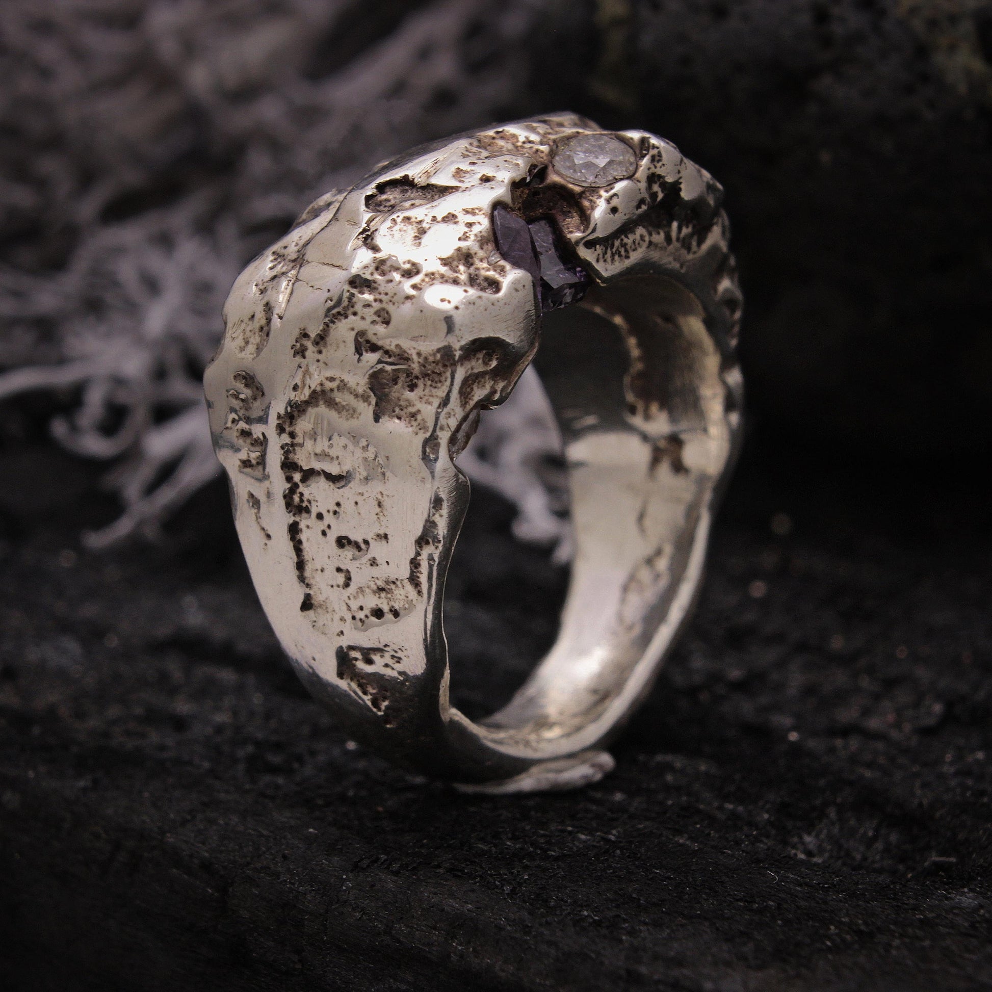 anillos de plata anchos mujer