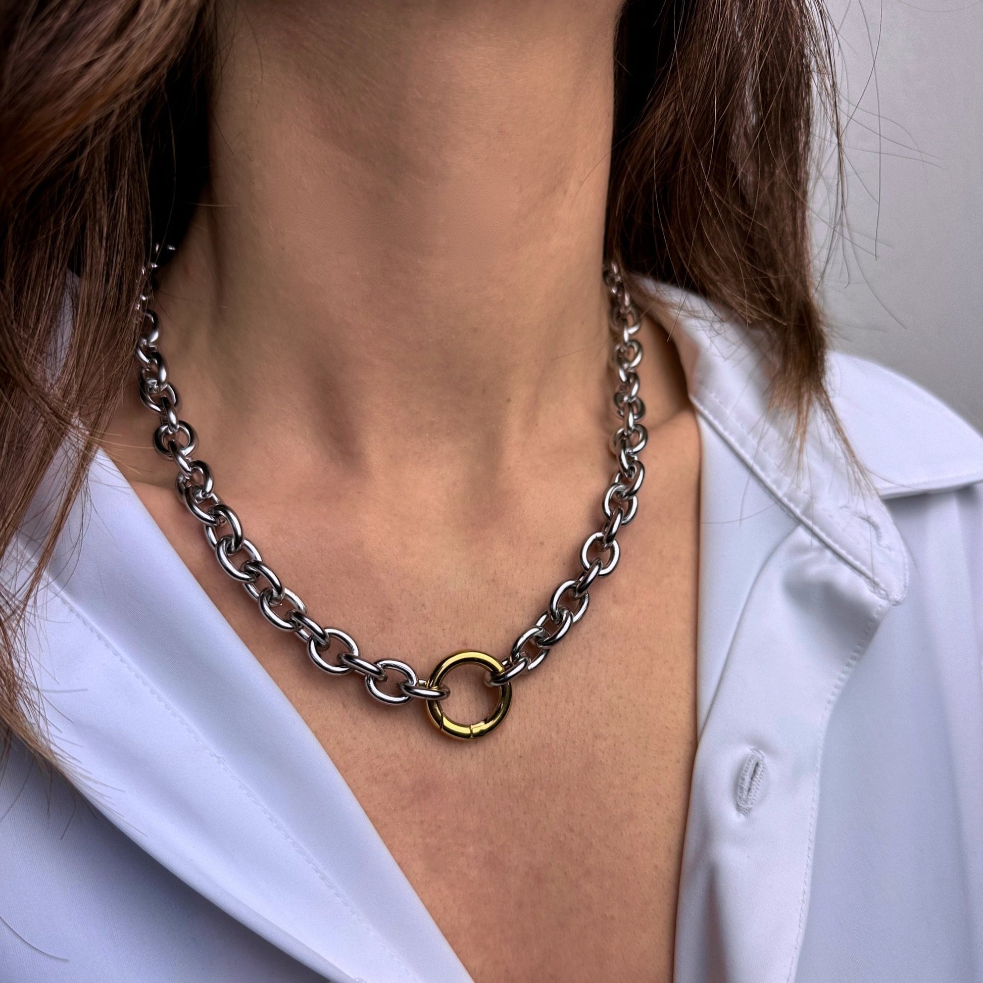 Cadena acero inoxidable para mujer Cadena con cierre invisible