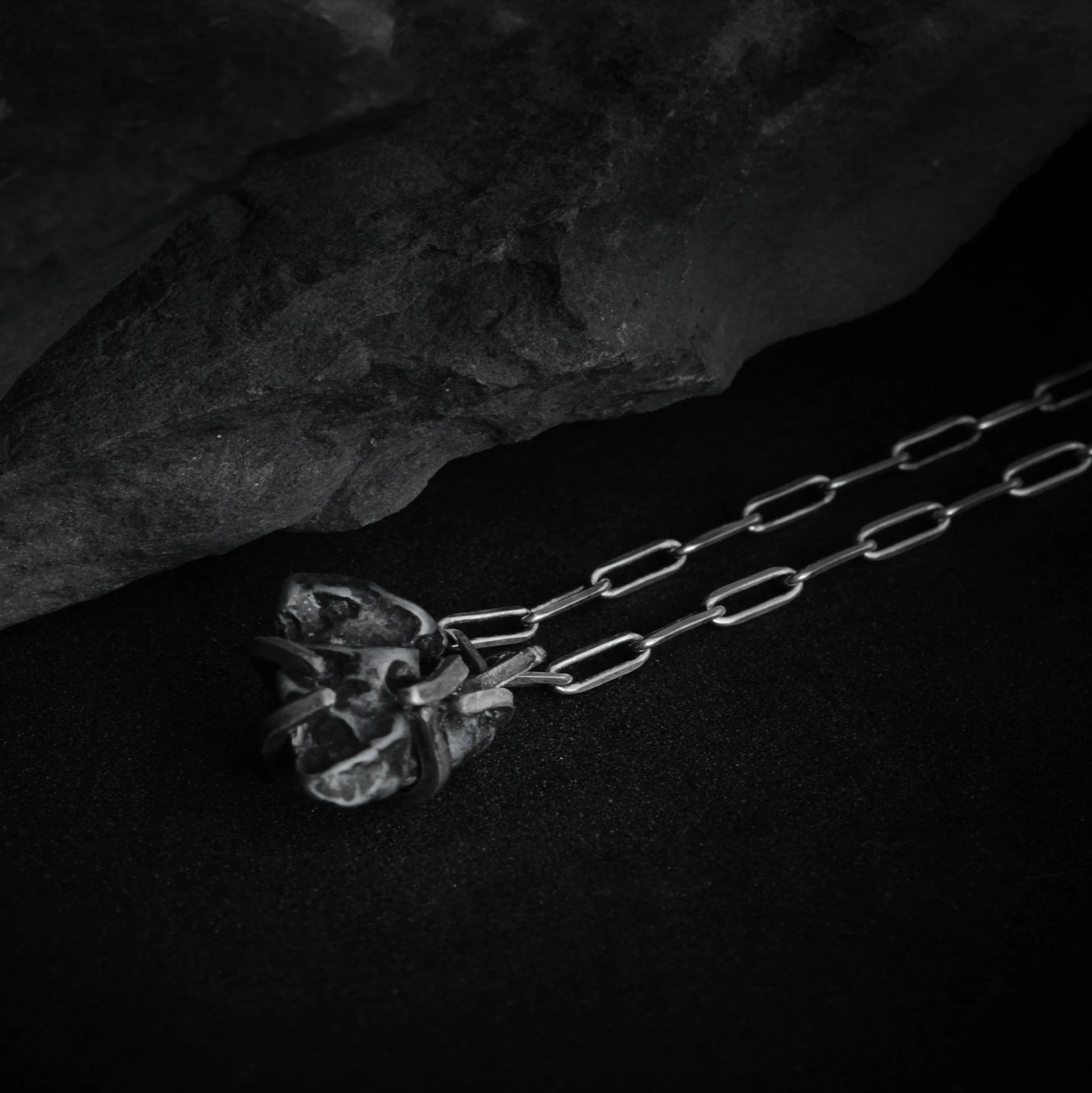 Collar De Plata De Ley 925 Con Colgante De Meteorito - Para Mujeres Y Niñas, Cadena De 16"+3", Hecho A Mano